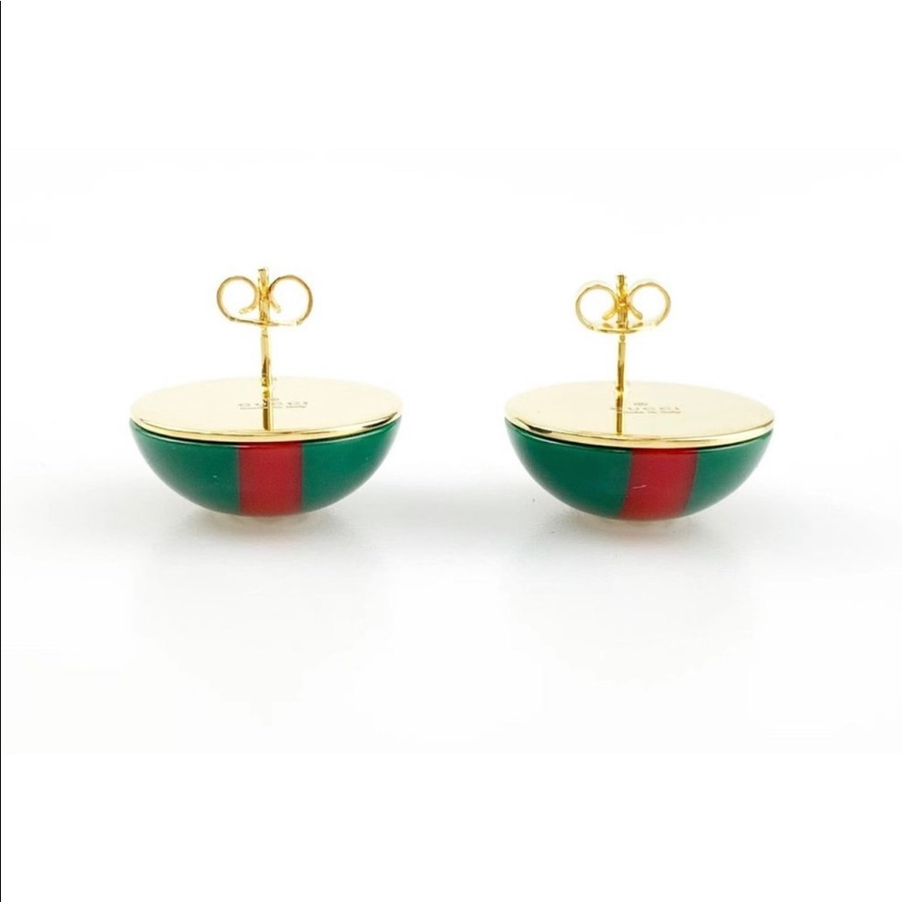 Gucci Web Resin Stud Earrings. Authentic - image 3